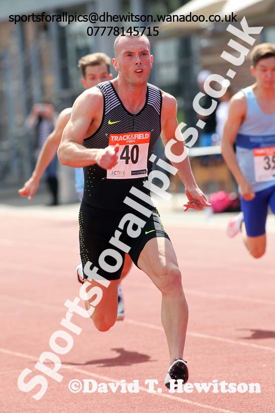 Richard Kilty ran 10.01 sec. in a 100 metres race at Hexham on Saturday, July 16th. Photo: David T. Hewitson/Sports for All Pics